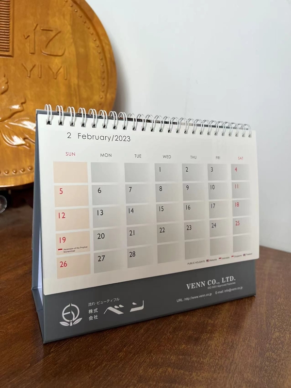 PMS Color UV Paper Calendar Desk Calendar Paper IIIustrator 128gsm